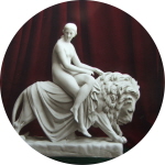 Woman riding Lion